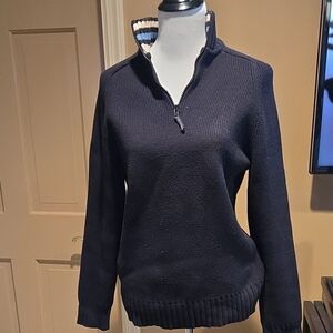 Women's Black Half-Zip Sweater